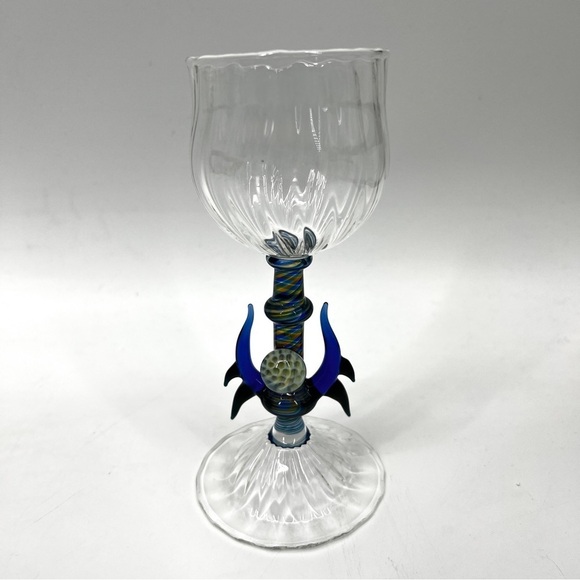 Antonio Salviati Venetian Murano Trident Art Glass Chalice Wine Goblet - Picture 15 of 17